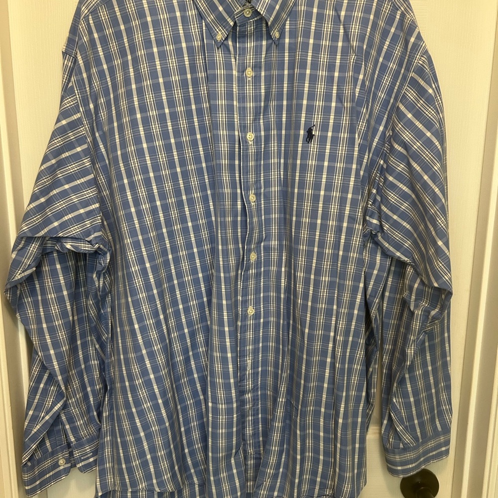 Polo by Ralph Lauren Blue Plaid Casual Button Down Shirt